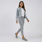 Damen Loafer-Sneaker mit Metallspange — Grau