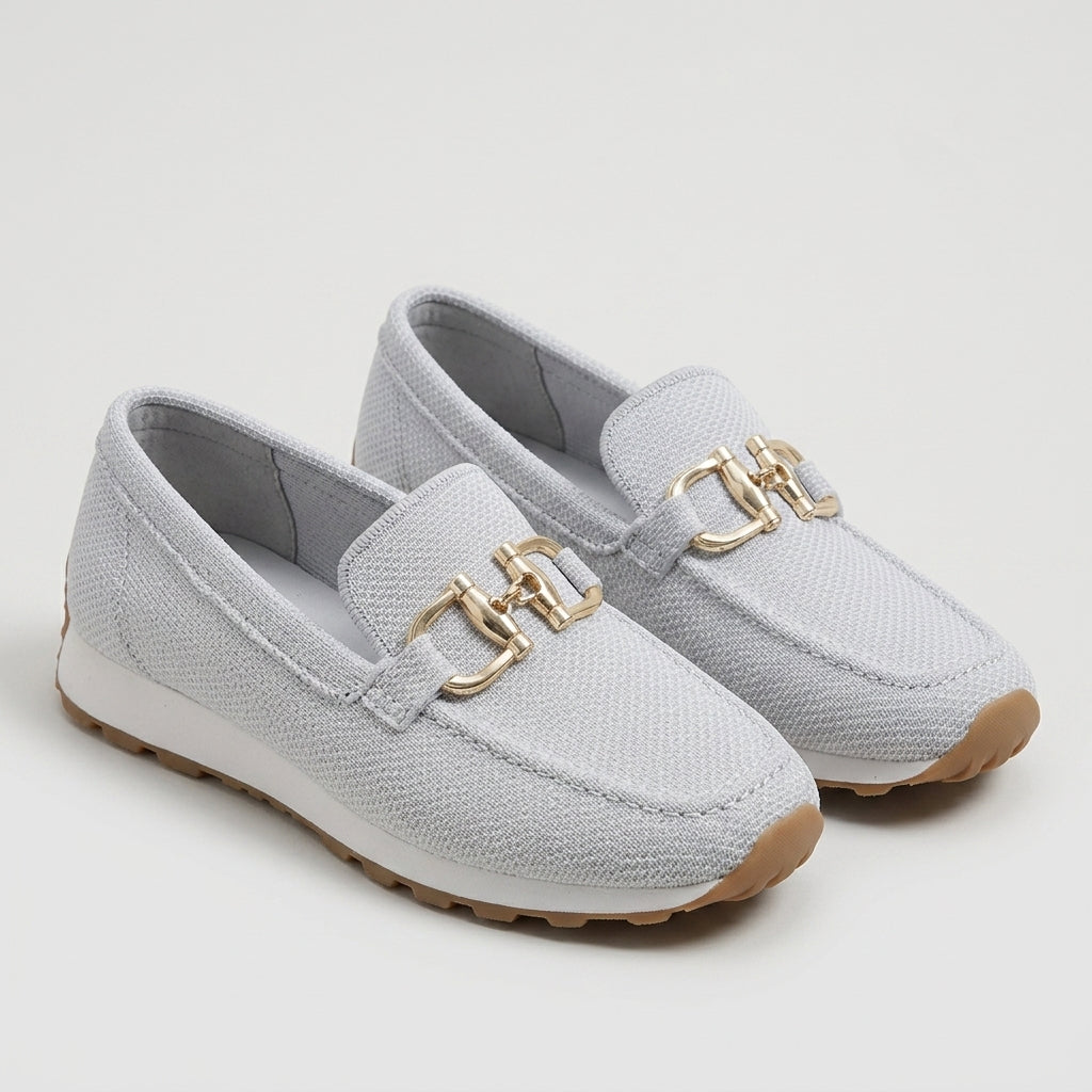 Damen Loafer-Sneaker mit Metallspange — Weiß