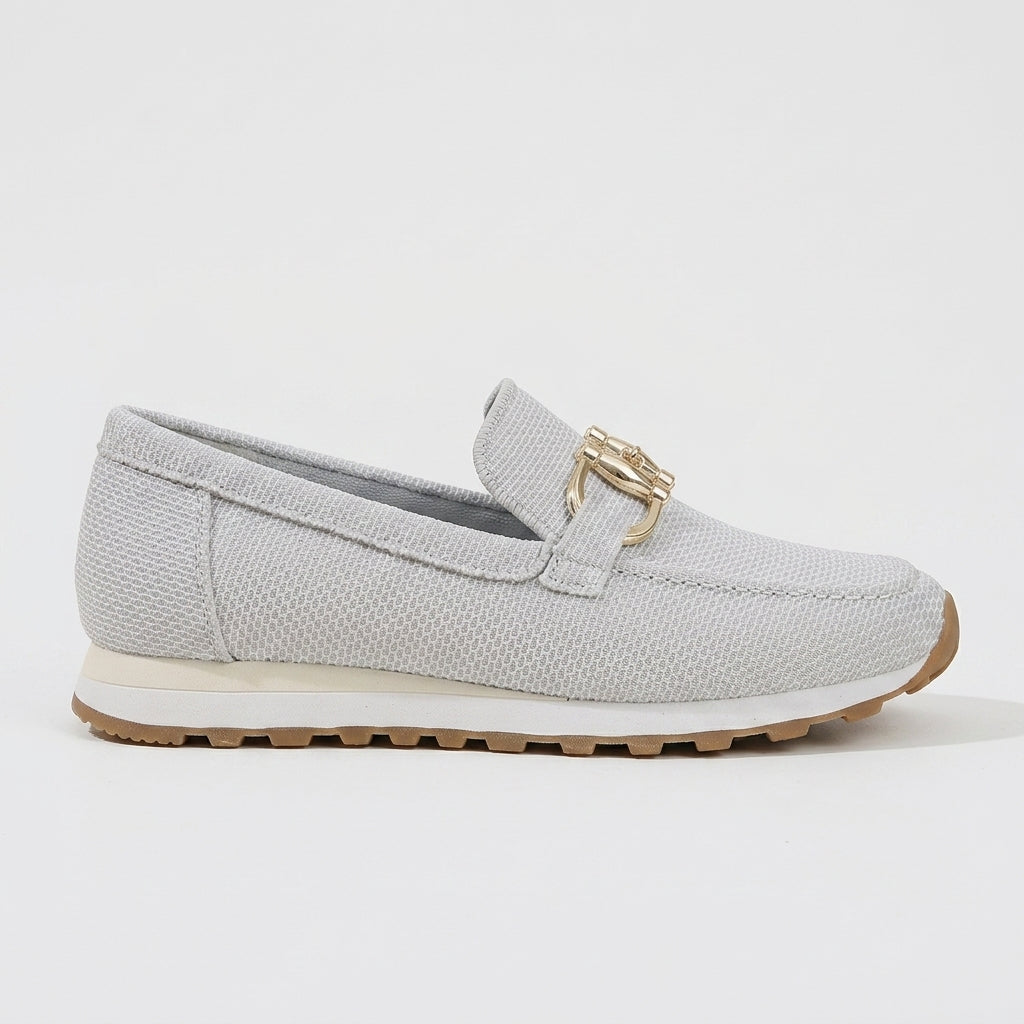 Damen Loafer-Sneaker mit Metallspange — Weiß
