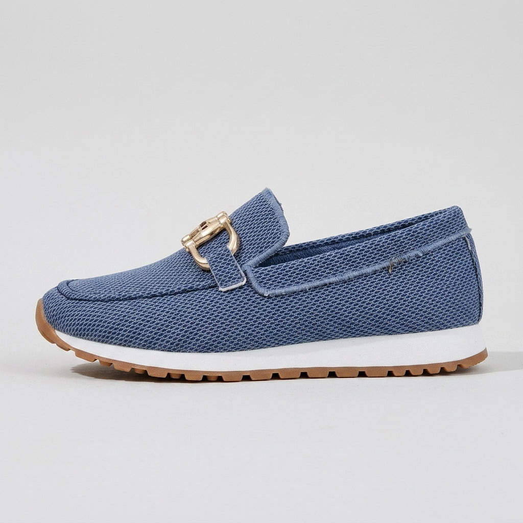 Damen Loafer-Sneaker mit Metallspange — Blau