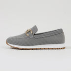 Damen Loafer-Sneaker mit Metallspange — Grau