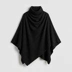Damen Zweiteiler mit Poncho-Oberteil – Relaxed Fit — Schwarz