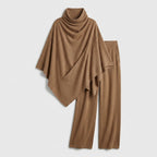 Damen Zweiteiler mit Poncho-Oberteil – Relaxed Fit — Khaki