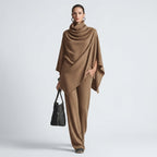 Damen Zweiteiler mit Poncho-Oberteil – Relaxed Fit — Khaki