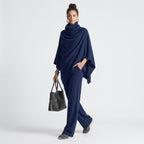 Damen Zweiteiler mit Poncho-Oberteil – Relaxed Fit — Marineblau