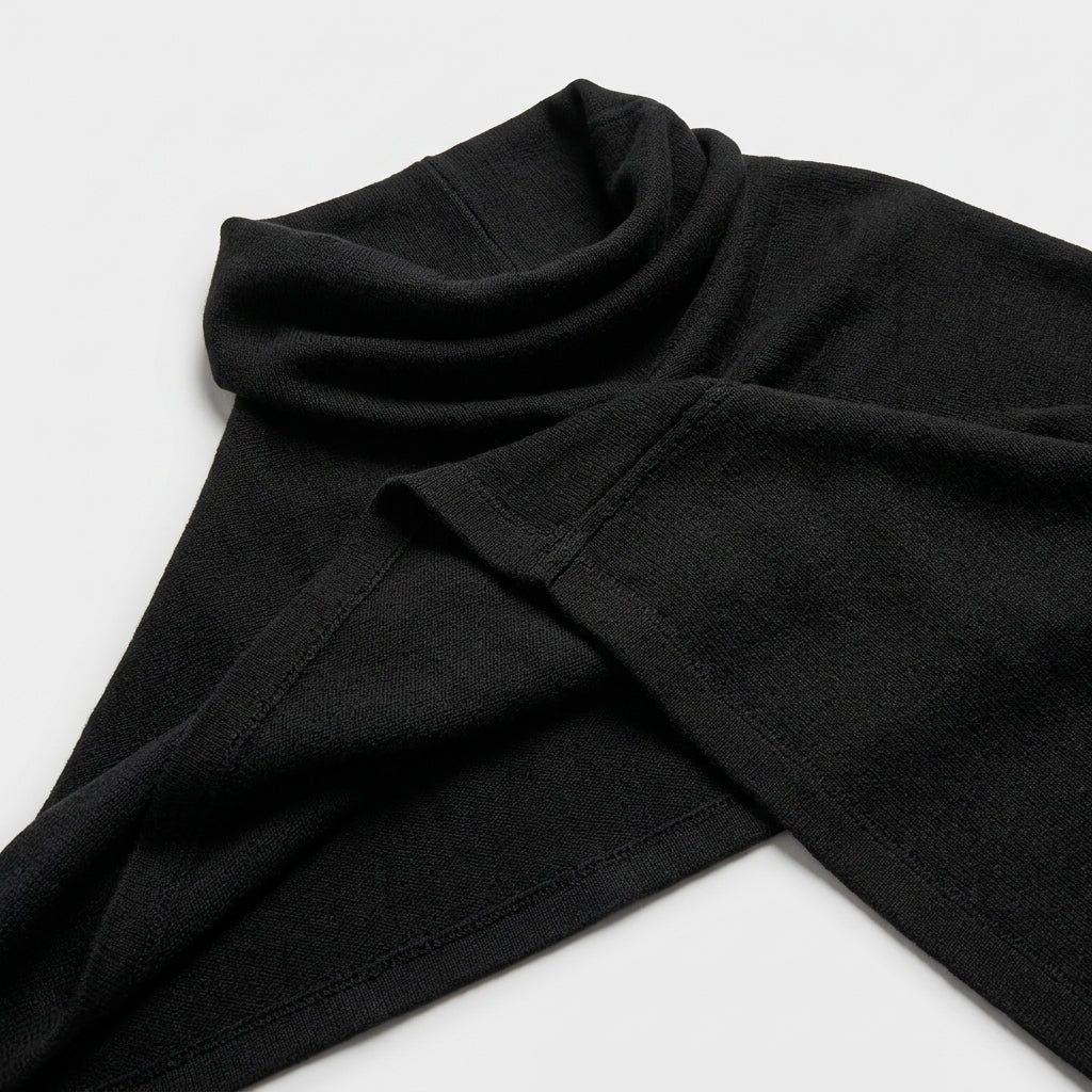 Damen Zweiteiler mit Poncho-Oberteil – Relaxed Fit — Schwarz