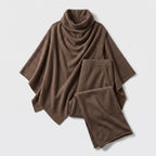Damen Zweiteiler mit Poncho-Oberteil – Relaxed Fit — Braun