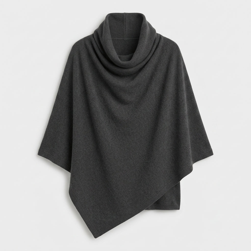 Damen Zweiteiler mit Poncho-Oberteil – Relaxed Fit — Grau