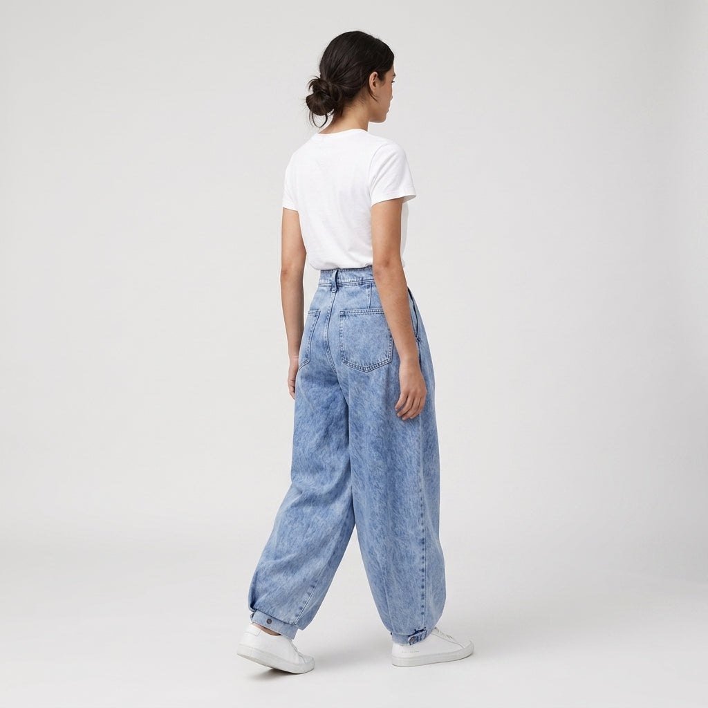 Damen High Waist Balloon Jeans – Relaxed Fit