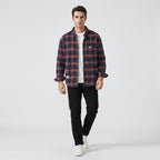 Herren Kariertes Flanellhemd aus Baumwolle – Regular Fit — Rot