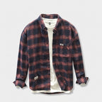 Herren Kariertes Flanellhemd aus Baumwolle – Regular Fit — Rot