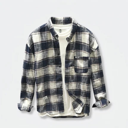 Herren Kariertes Flanellhemd aus Baumwolle – Regular Fit