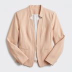Damen Blazer in Marineblau, offen, Longline, Relaxed Fit — Pink
