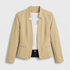 Damen Blazer in Marineblau, offen, Longline, Relaxed Fit — Khaki
