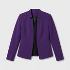 Damen Blazer in Marineblau, offen, Longline, Relaxed Fit — Lila