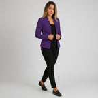 Damen Blazer in Marineblau, offen, Longline, Relaxed Fit — Lila
