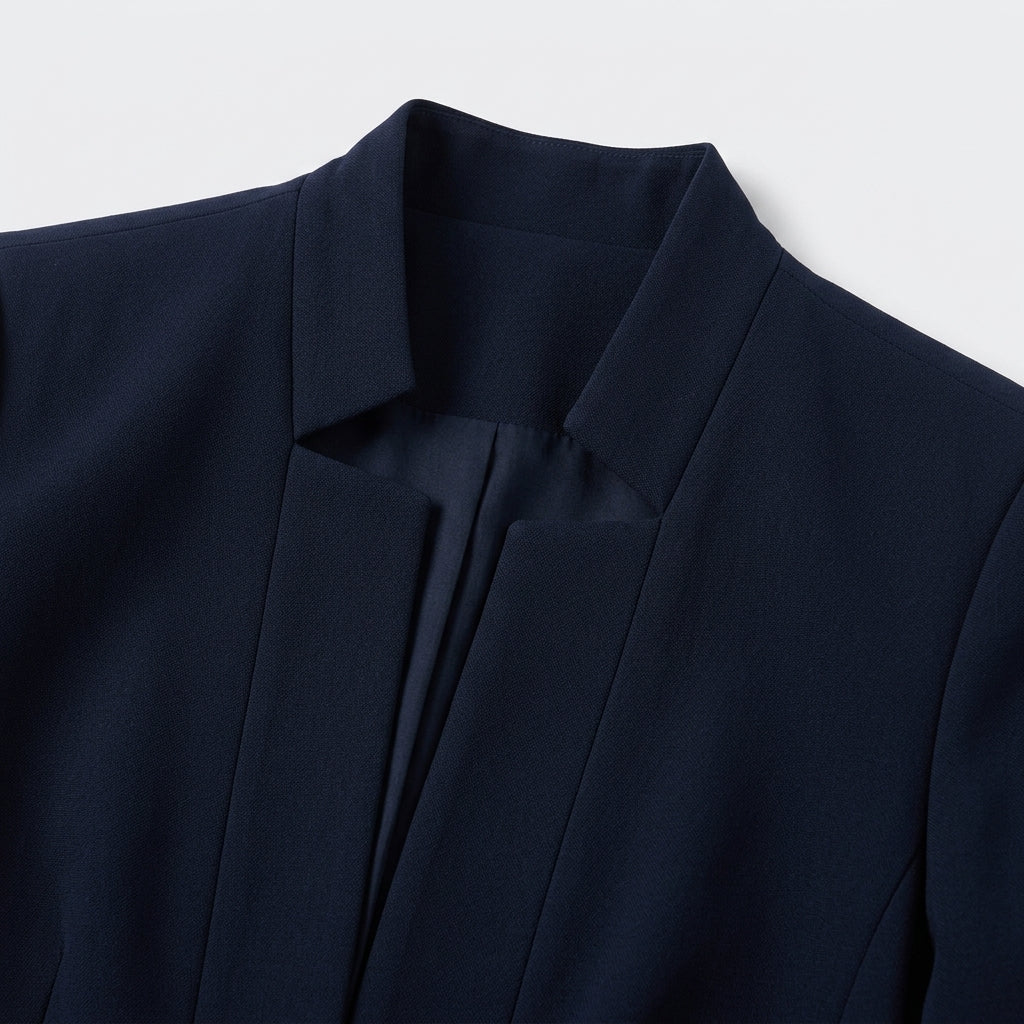 Damen Blazer in Marineblau, offen, Longline, Relaxed Fit — Marineblau
