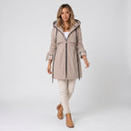 Damen Übergangsjacke mit Kapuze und Taillenzug — Khaki