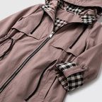 Damen Übergangsjacke mit Kapuze und Taillenzug — Braun