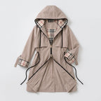Damen Übergangsjacke mit Kapuze und Taillenzug — Khaki