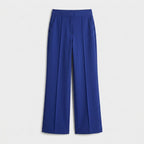 Damen High Waist Stoffhose mit weitem Bein — Blau