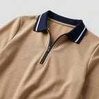 Damen Polokleid aus Baumwolle mit Reißverschluss — Beige