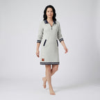 Damen Polokleid aus Baumwolle mit Reißverschluss — Grau