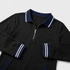 Damen Polokleid aus Baumwolle mit Reißverschluss — Schwarz
