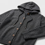 Damen Strickjacke mit Kapuze – Relaxed Fit — Schwarz