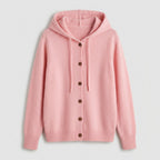 Damen Strickjacke mit Kapuze – Relaxed Fit — Rosa