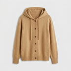 Damen Strickjacke mit Kapuze – Relaxed Fit — Khaki