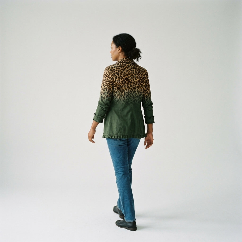 Damen Jacke mit Leopardenmuster – Regular Fit
