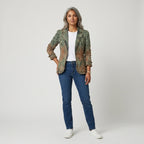 Damen Übergangsjacke mit Farbverlauf und Rüschen – Relaxed Fit