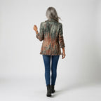 Damen Übergangsjacke mit Farbverlauf und Rüschen – Relaxed Fit