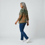 Damen Übergangsjacke mit Farbverlauf und Rüschen – Relaxed Fit