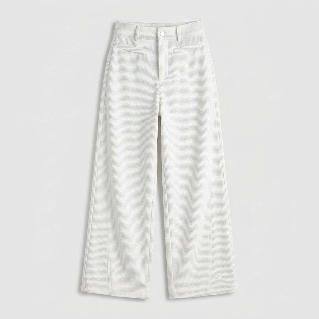 Damen Hose mit weitem Bein Relaxed Fit — Weiß
