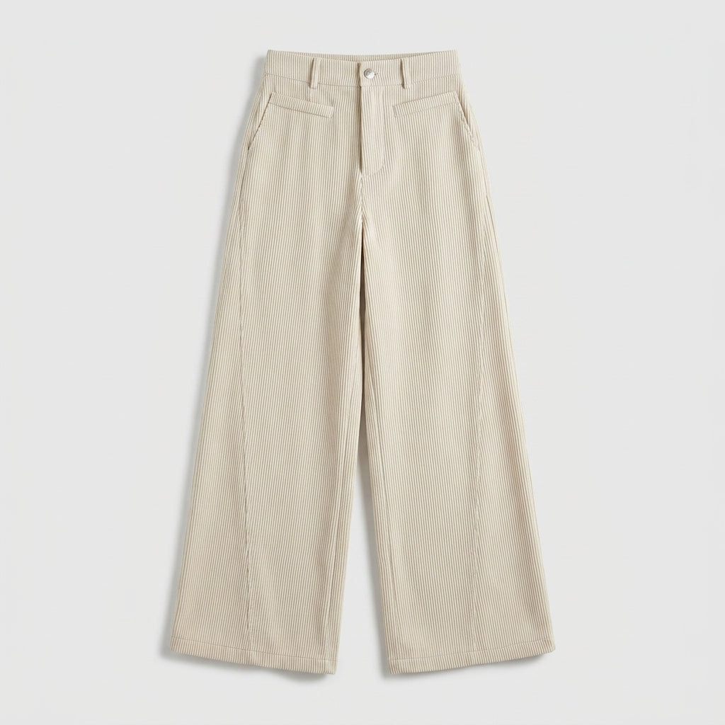 Damen Hose mit weitem Bein Relaxed Fit — Beige