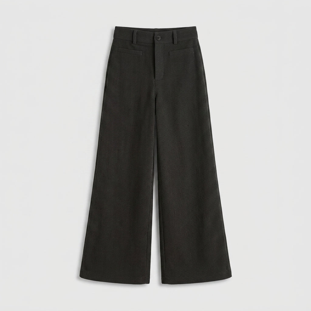Damen Hose mit weitem Bein Relaxed Fit — Schwarz