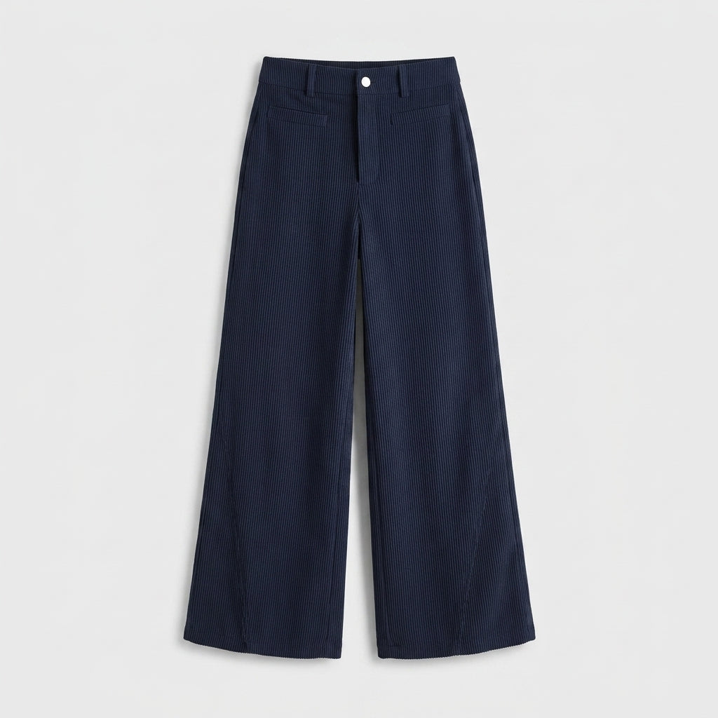 Damen Hose mit weitem Bein Relaxed Fit — Marineblau