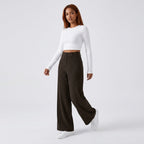 Damen Hose mit weitem Bein Relaxed Fit — Schwarz