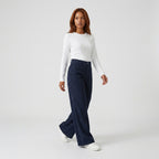 Damen Hose mit weitem Bein Relaxed Fit — Marineblau