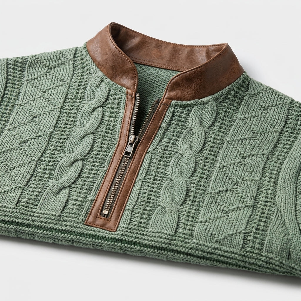 Herren Strickpullover Winter Relaxed Fit — Grün