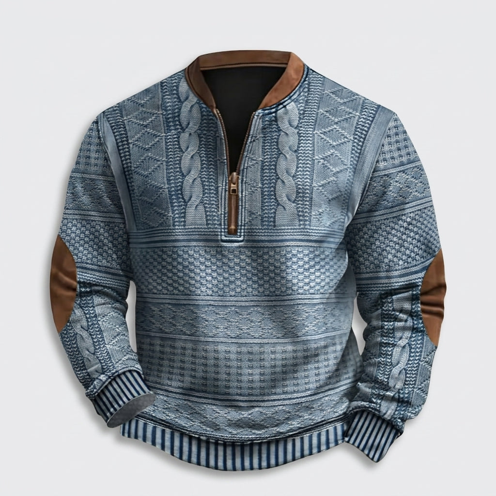 Herren Strickpullover Winter Relaxed Fit — Blau