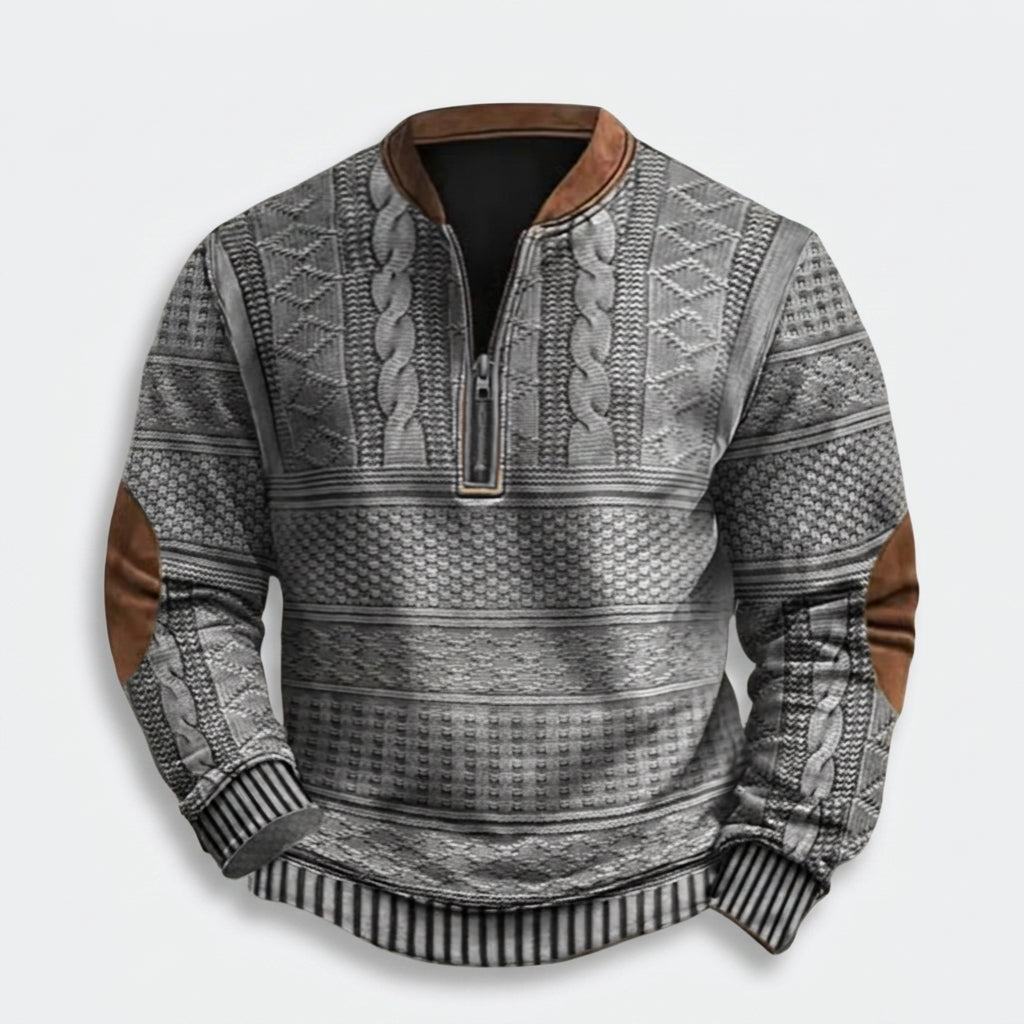 Herren Strickpullover Winter Relaxed Fit — Grau
