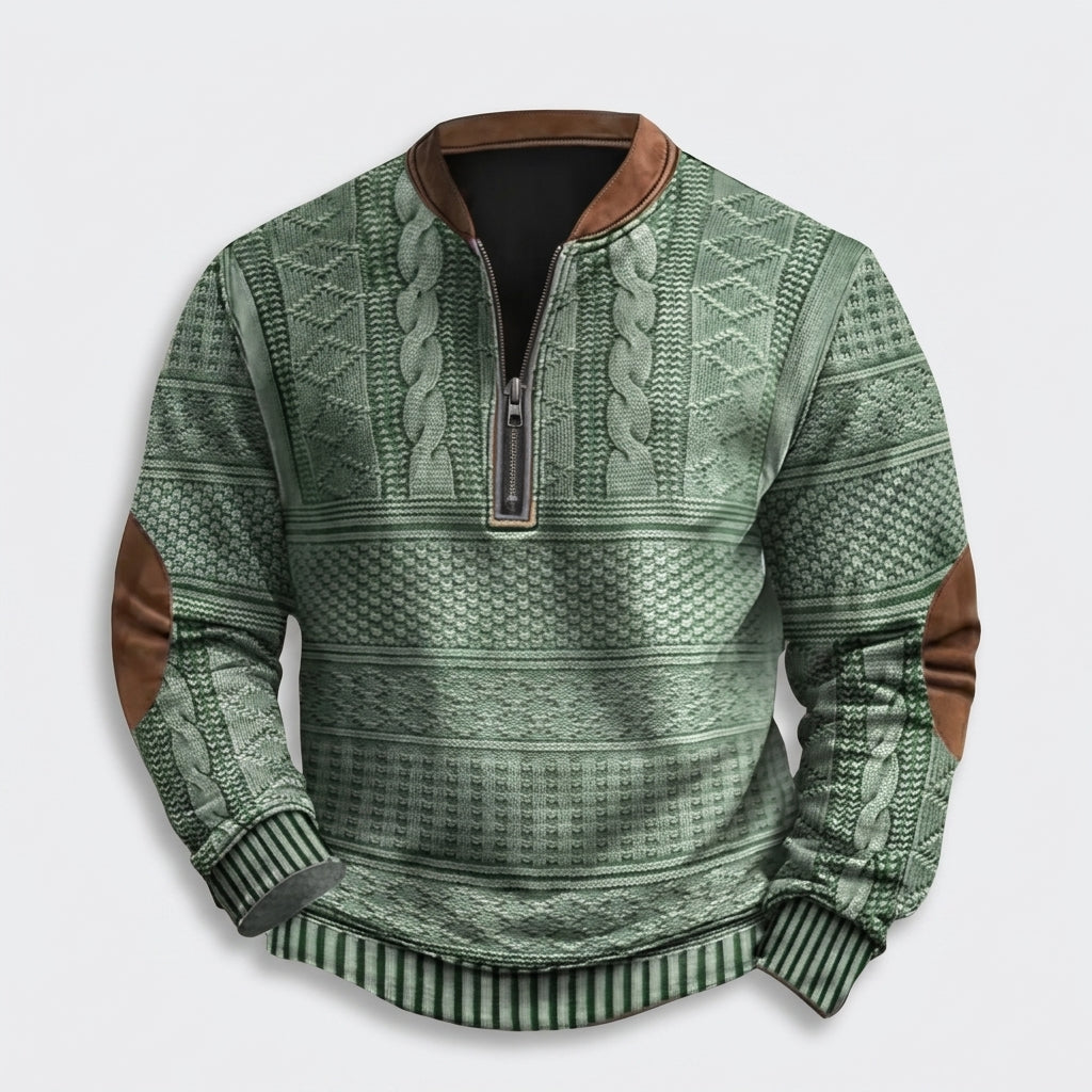 Herren Strickpullover Winter Relaxed Fit — Grün