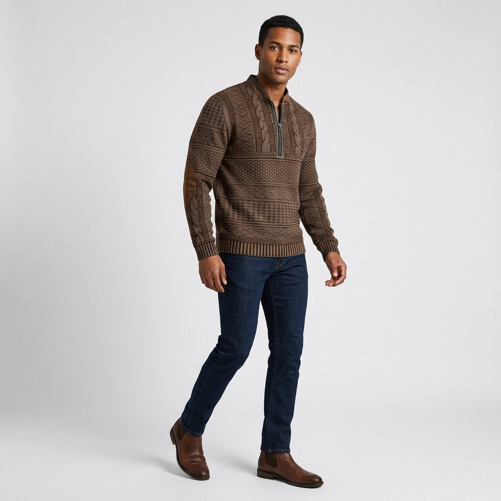 Herren Strickpullover Winter Relaxed Fit — Braun