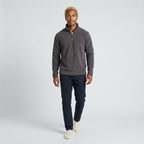 Herren Feinstrickpullover mit Stehkragen und Zip – Regular Fit — Grau