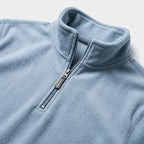 Herren Feinstrickpullover mit Stehkragen und Zip – Regular Fit — Blau