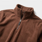Herren Feinstrickpullover mit Stehkragen und Zip – Regular Fit — Braun
