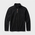 Herren Feinstrickpullover mit Stehkragen und Zip – Regular Fit — Schwarz
